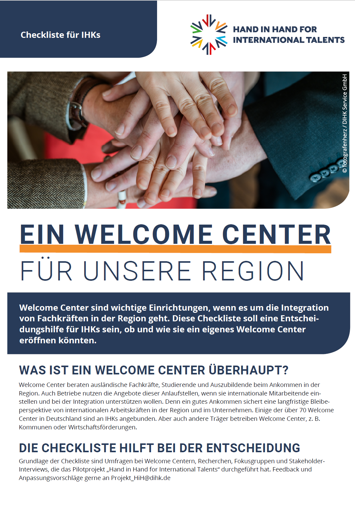 DIHK-Deckblatt Welcome-Center-Checkliste